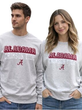 University Of Alabama Crimson Tide Sweatshirt Unisex M Gray Roll Tide Champion